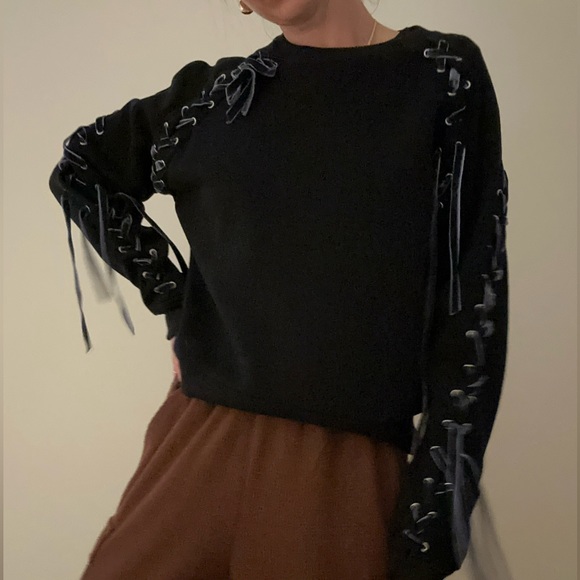 Maje Rope Detail Crewneck Sweater Size 1 - Picture 2 of 7